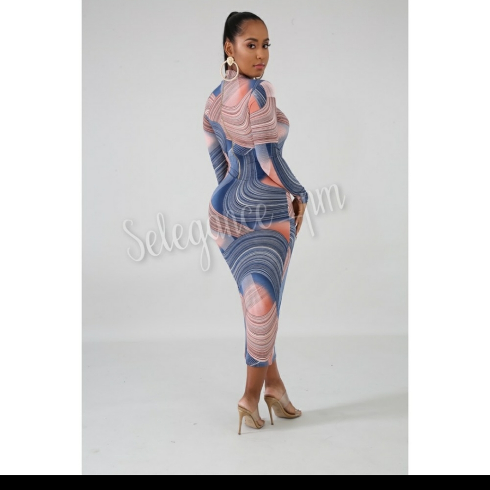 Soft marble midi dress - Picture 3 of 5